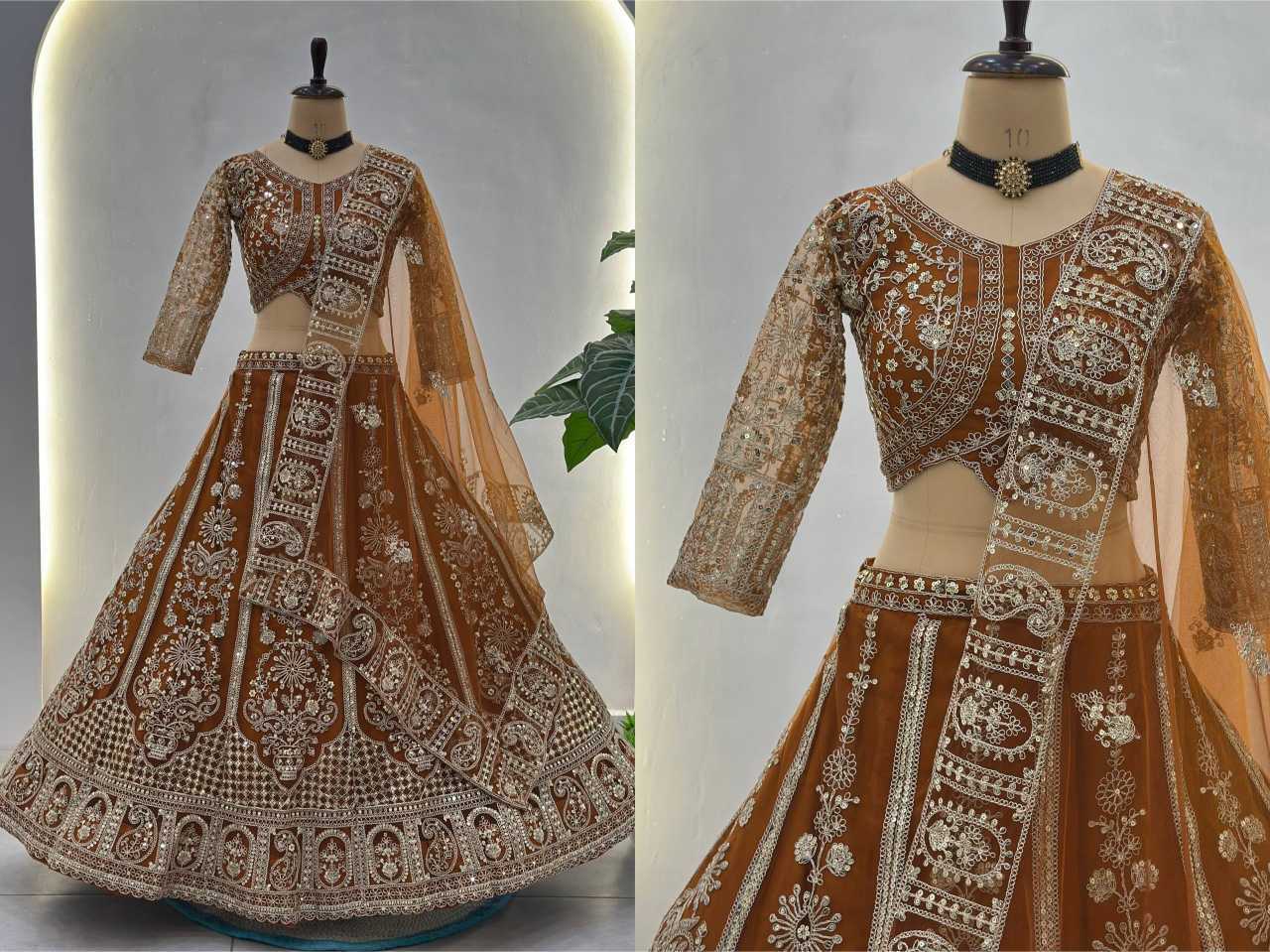 YNF Wholesale Butterfly Net Embroidered Lehenga  | Surat Manufacturer