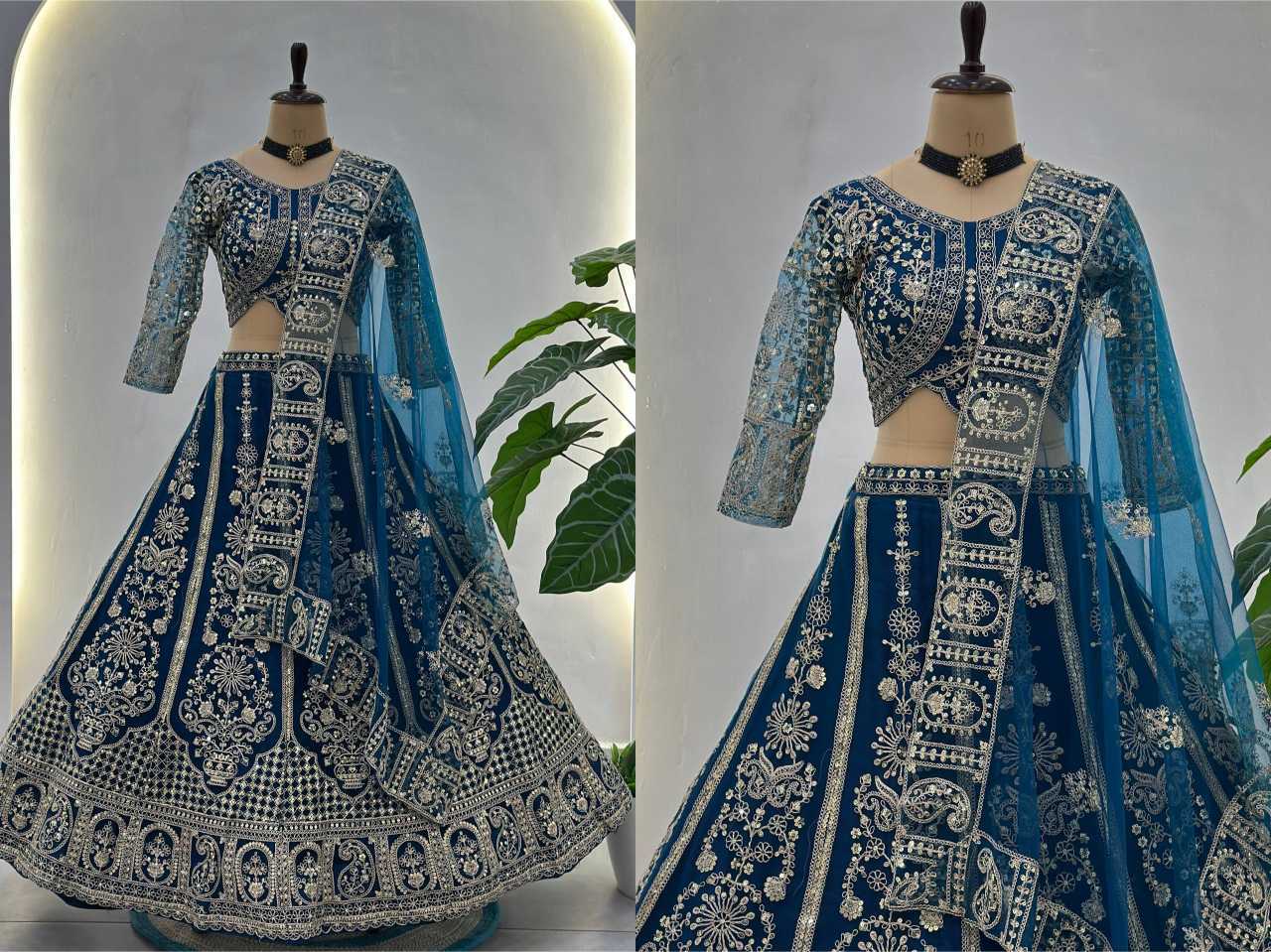 YNF Wholesale Butterfly Net Embroidered Lehenga  | Surat Manufacturer