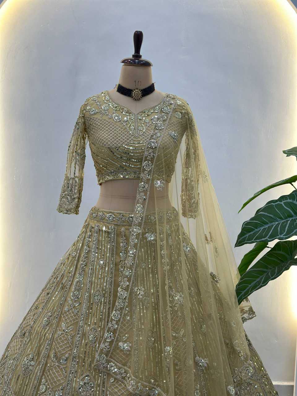 YNF Wholesale Butterfly Net Embroidered Lehenga  | Surat Manufacturer
