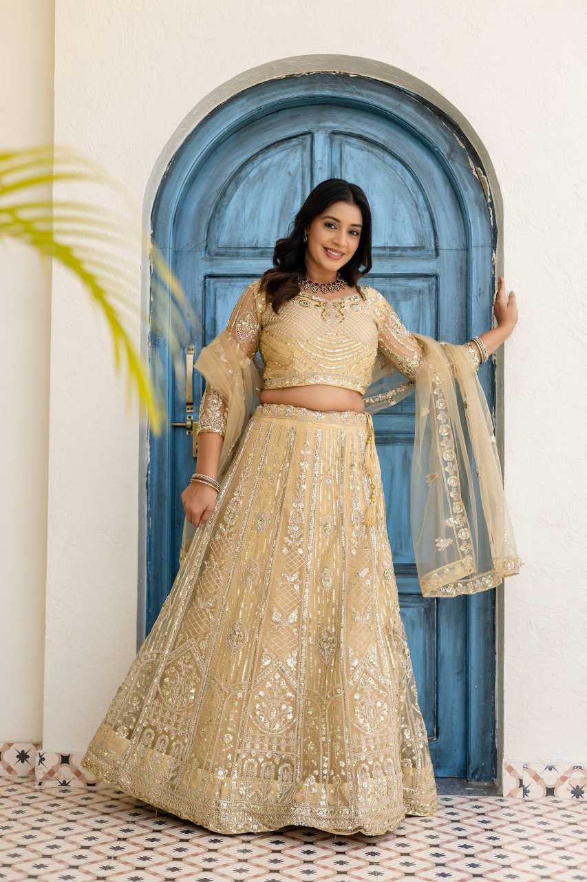 YNF Wholesale Butterfly Net Embroidered Lehenga  | Surat Manufacturer