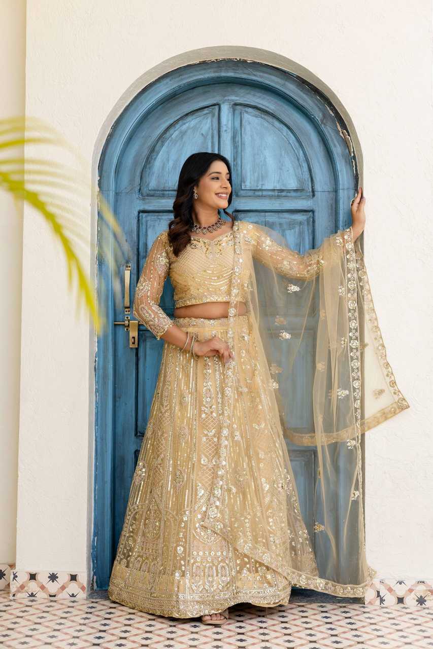 YNF Wholesale Butterfly Net Embroidered Lehenga  | Surat Manufacturer