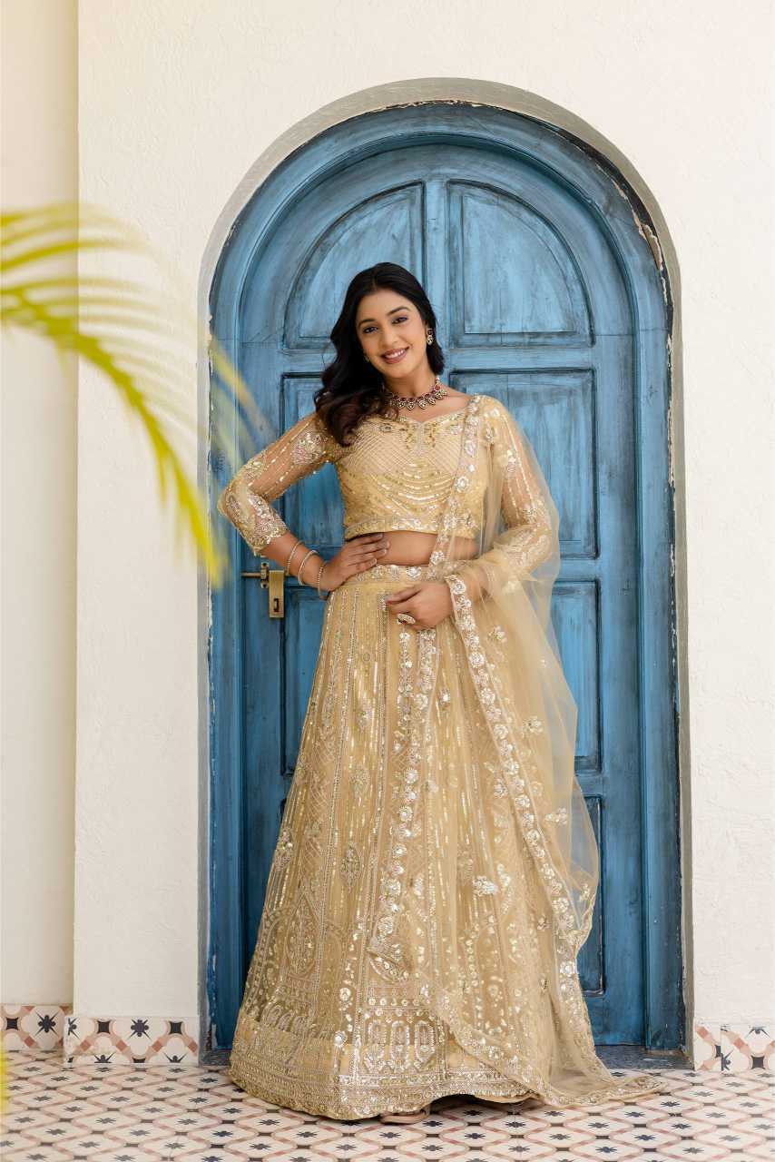 YNF Wholesale Butterfly Net Embroidered Lehenga  | Surat Manufacturer