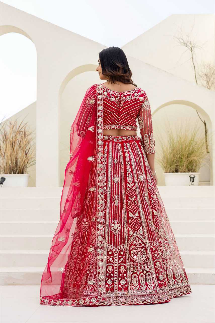 YNF Wholesale Butterfly Net Embroidered Lehenga  | Surat Manufacturer