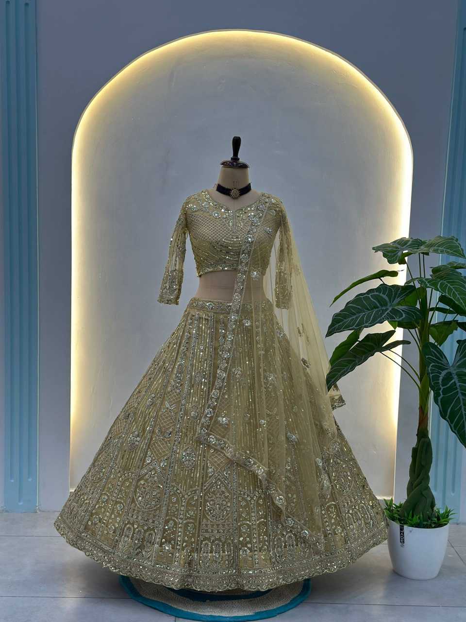 YNF Wholesale Butterfly Net Embroidered Lehenga  | Surat Manufacturer
