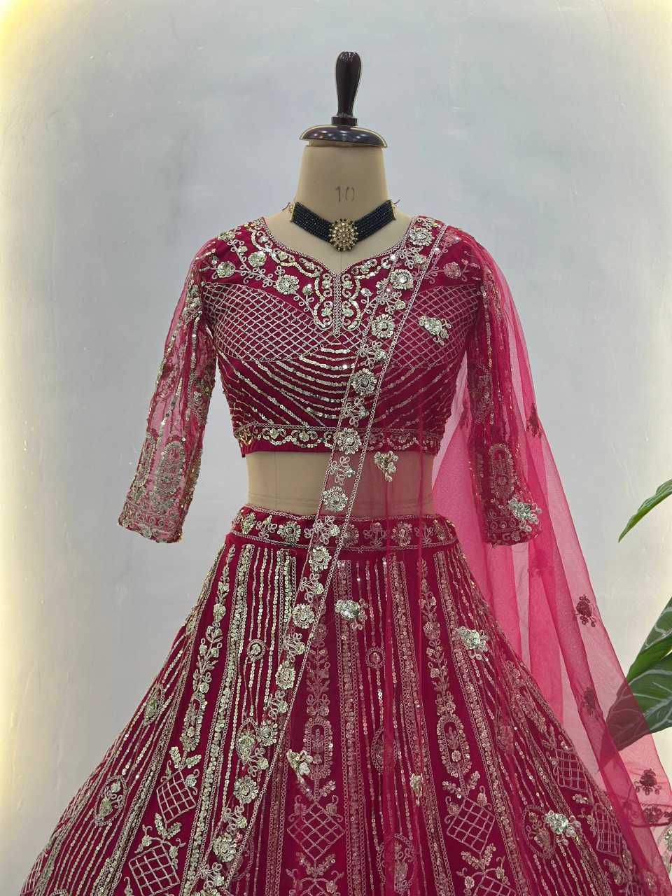 YNF Wholesale Butterfly Net Embroidered Lehenga  | Surat Manufacturer