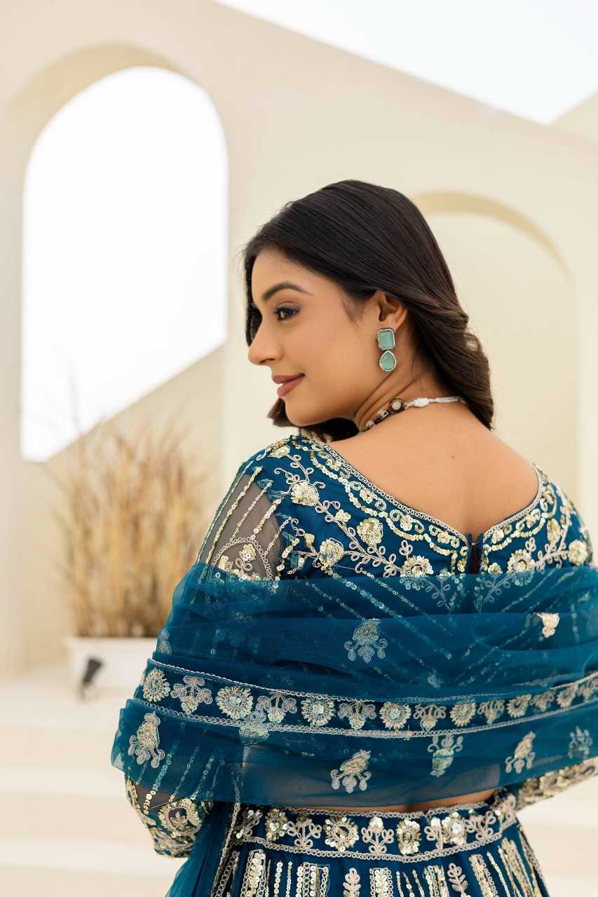YNF Wholesale Butterfly Net Embroidered Lehenga  | Surat Manufacturer
