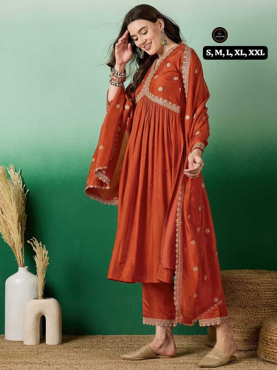 YNF Wholesale Muslin Silk Embroidered Kurtis  | Surat Manufacturer