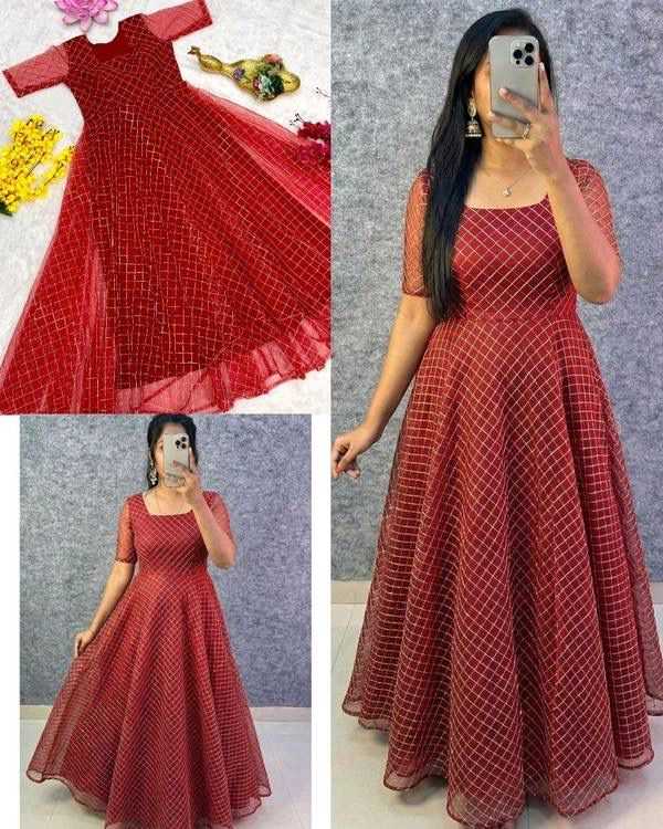 YNF Wholesale Net Party Gowns  | Surat Manufacturer