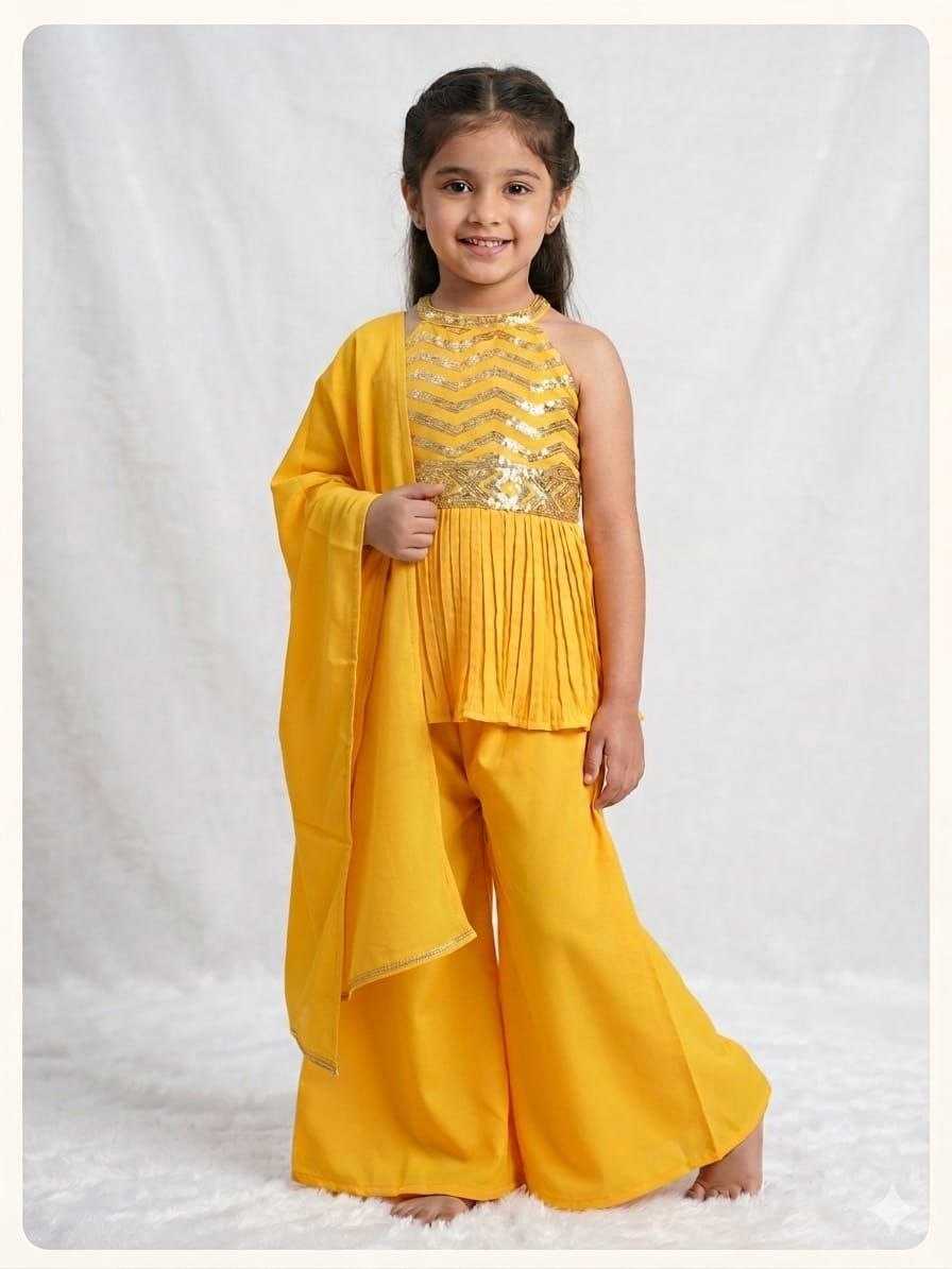 YNF Wholesale Heavy Crepe Kids Top & Pant  | Surat Manufacturer