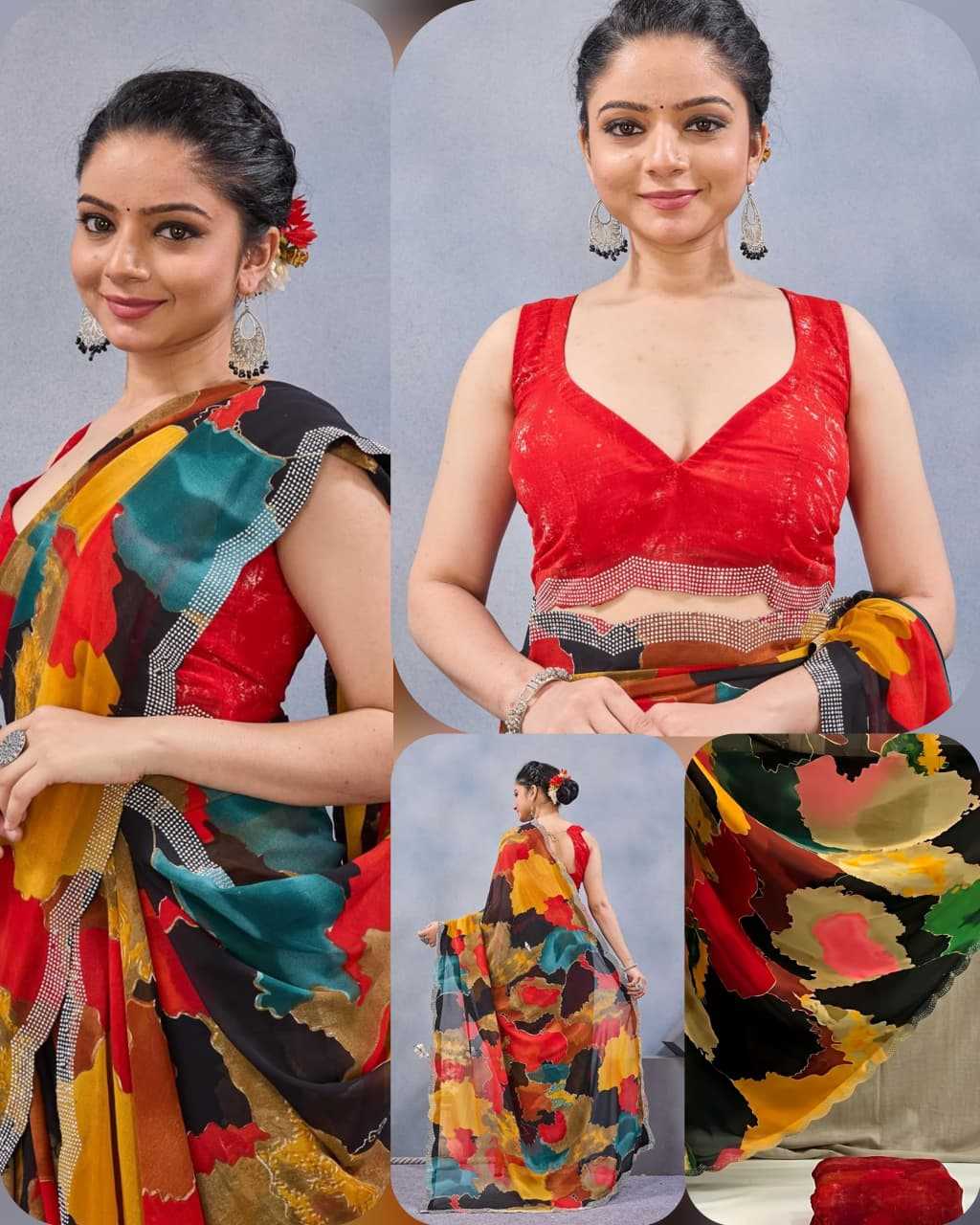 YNF Wholesale Georgette Printed Sarees  | Surat Manufacturer