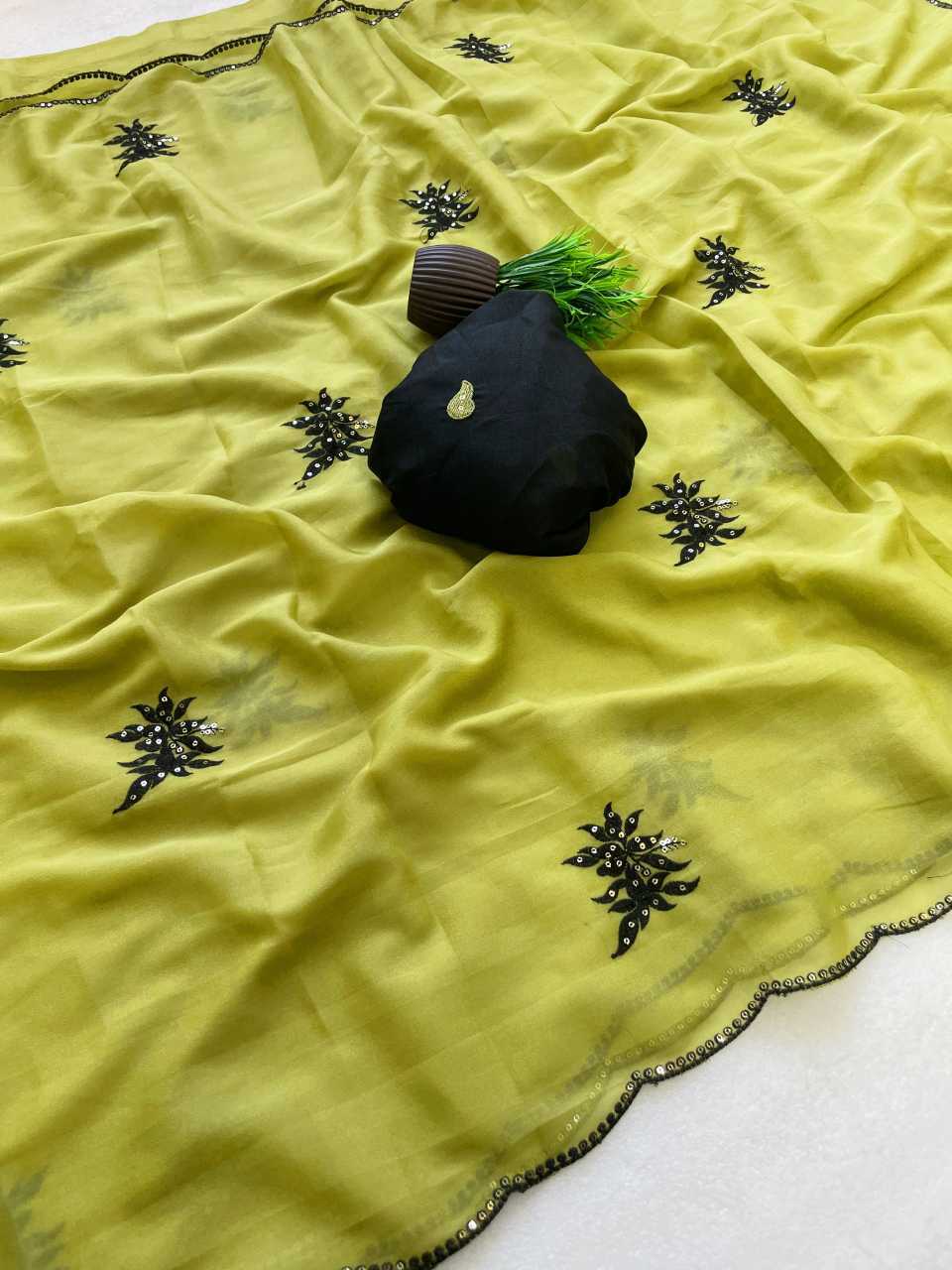 YNF Wholesale Georgette Soft Silk Sarees  | Surat Manufacturer