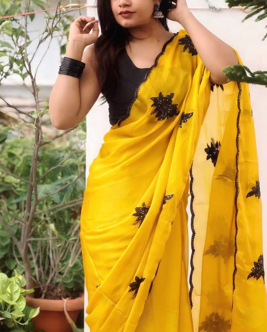 YNF Wholesale Georgette Soft Silk Sarees  | Surat Manufacturer