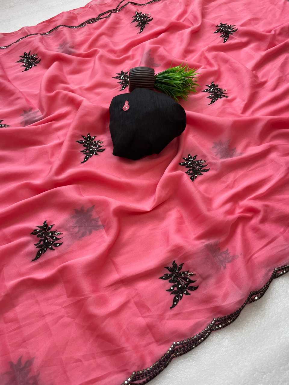 YNF Wholesale Georgette Soft Silk Sarees  | Surat Manufacturer