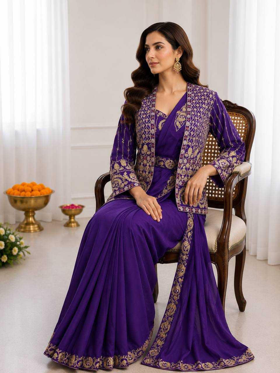 YNF Wholesale Crepe Silk Ready To Wear Sarees  | Surat Manufacturer