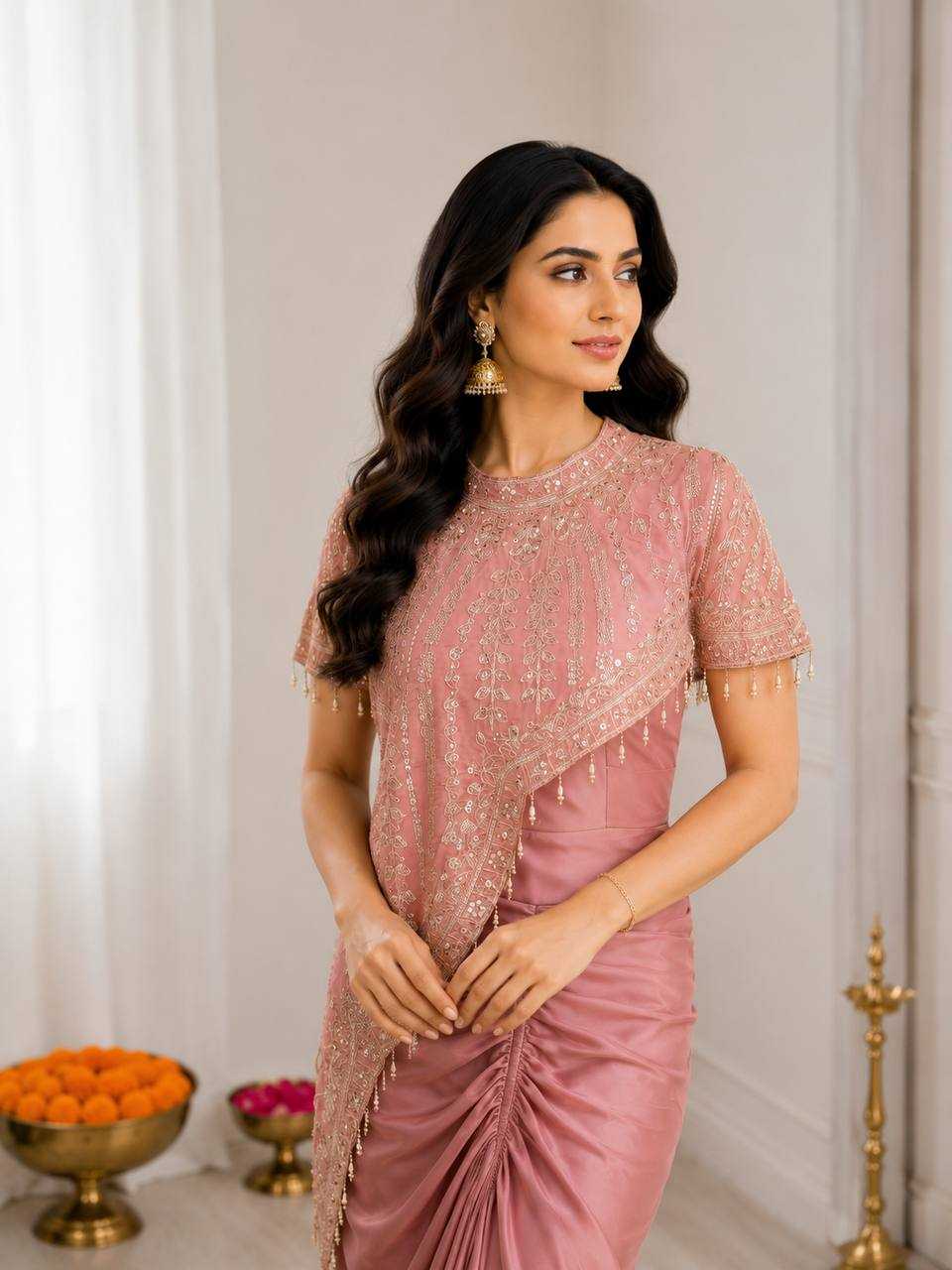 YNF Wholesale Crepe Silk Indo Western Dresses  | Surat Manufacturer