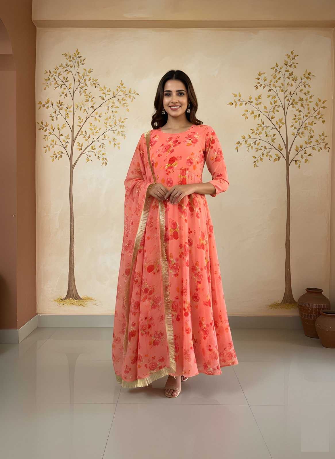 YNF Wholesale Georgette Printed Kurtis  | Surat Manufacturer