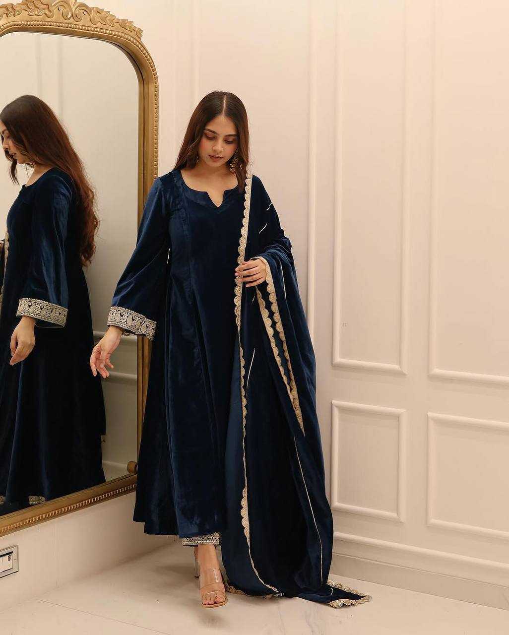 YNF Wholesale Velvet Anarkali Gown  | Surat Manufacturer
