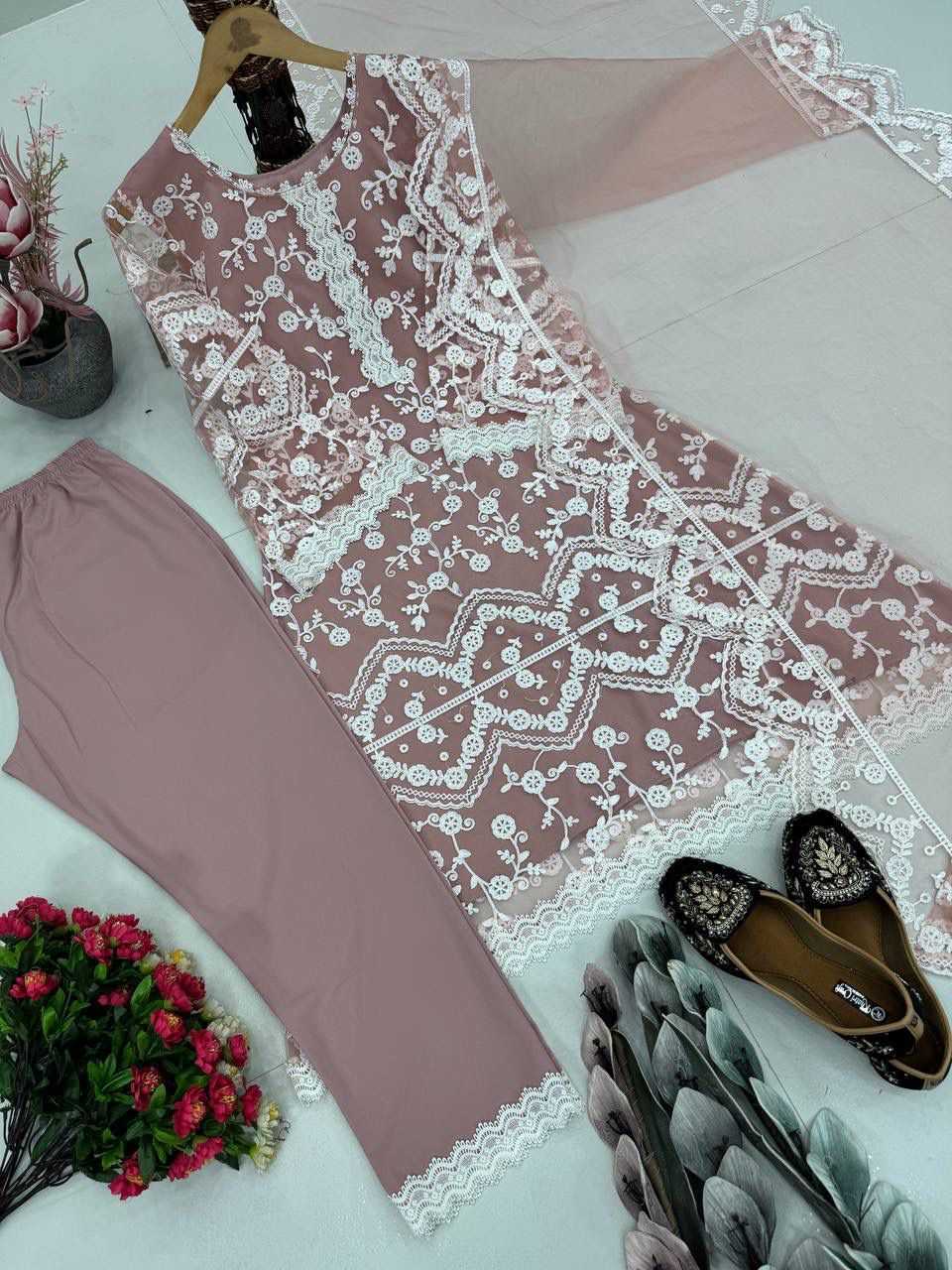 YNF Wholesale Soft Net Embroidery Suits  | Surat Manufacturer