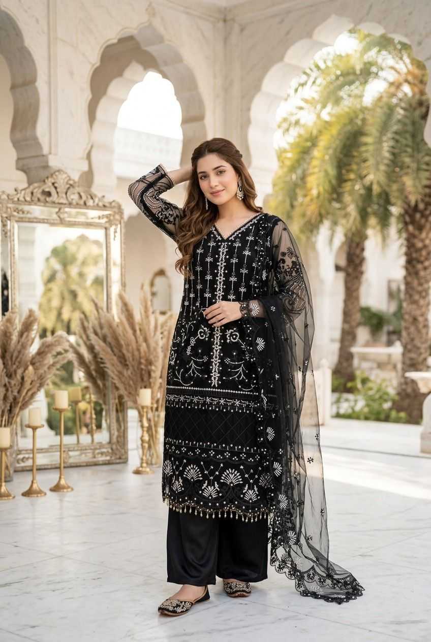 YNF Wholesale Soft Net Palazzo Suit  | Surat Manufacturer