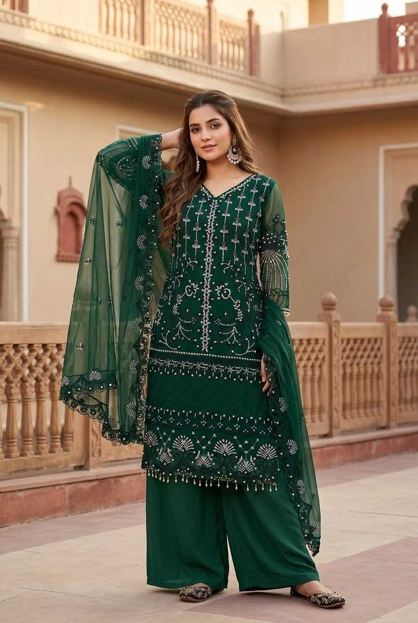 YNF Wholesale Soft Net Palazzo Suit  | Surat Manufacturer