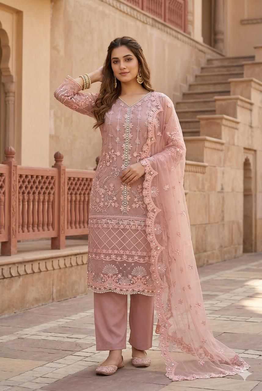YNF Wholesale Soft Net Palazzo Suit  | Surat Manufacturer