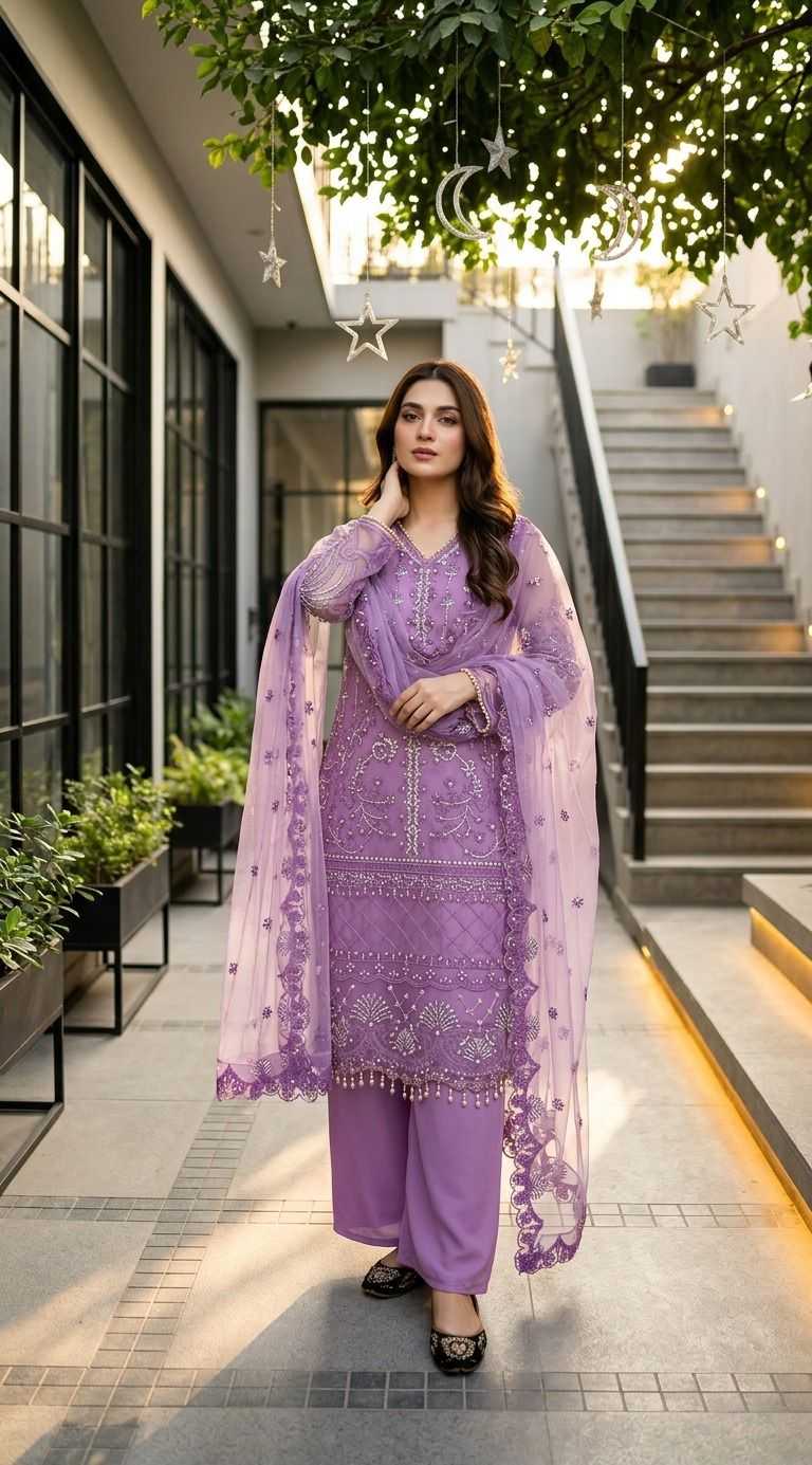 YNF Wholesale Soft Net Palazzo Suit  | Surat Manufacturer