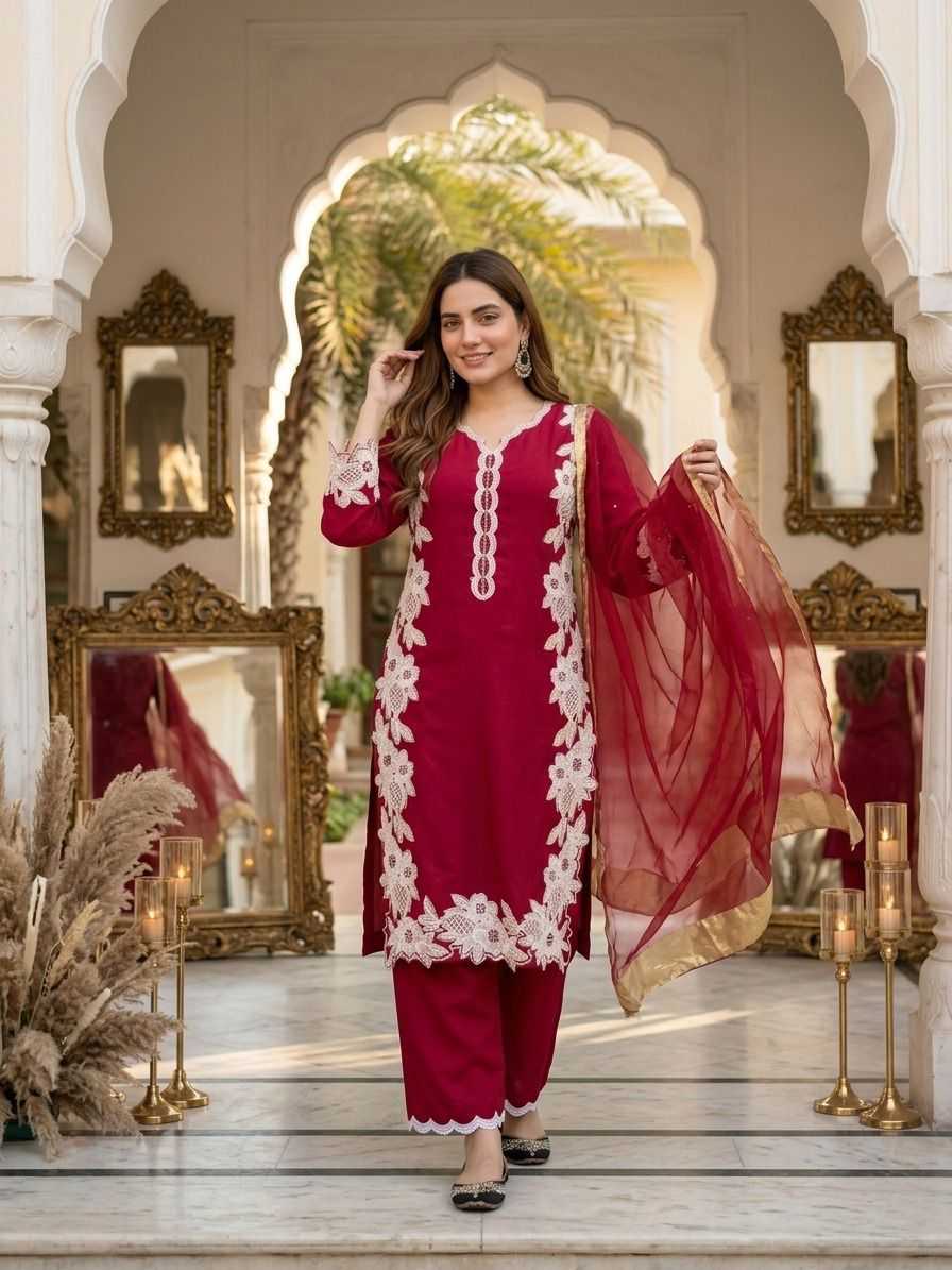 YNF Wholesale Heavy Silk Palazzo Suit  | Surat Manufacturer