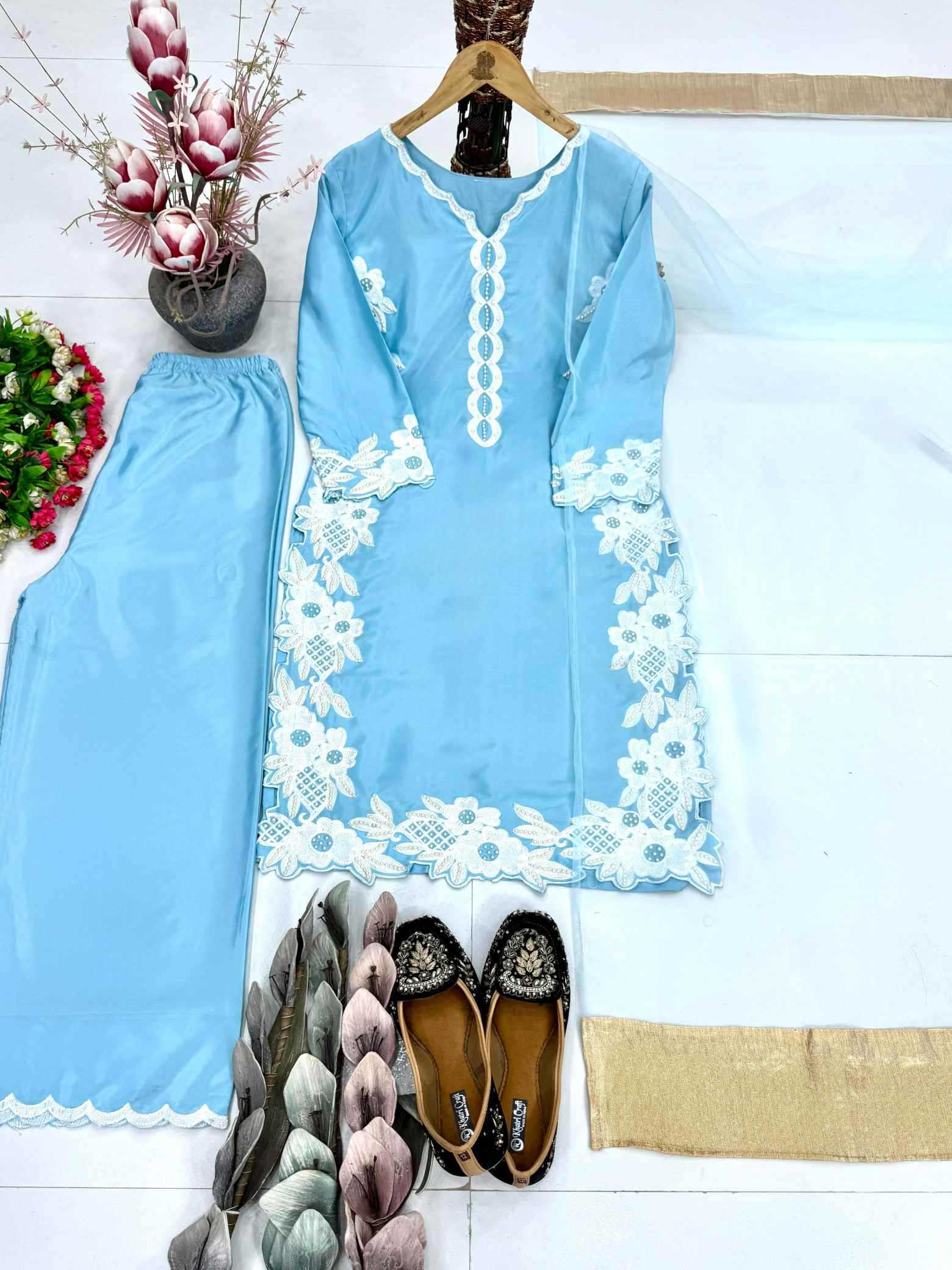 YNF Wholesale Heavy Silk Palazzo Suit  | Surat Manufacturer