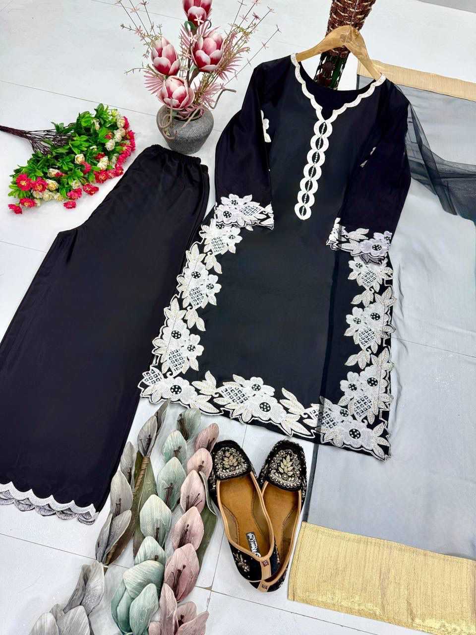 YNF Wholesale Heavy Silk Palazzo Suit  | Surat Manufacturer