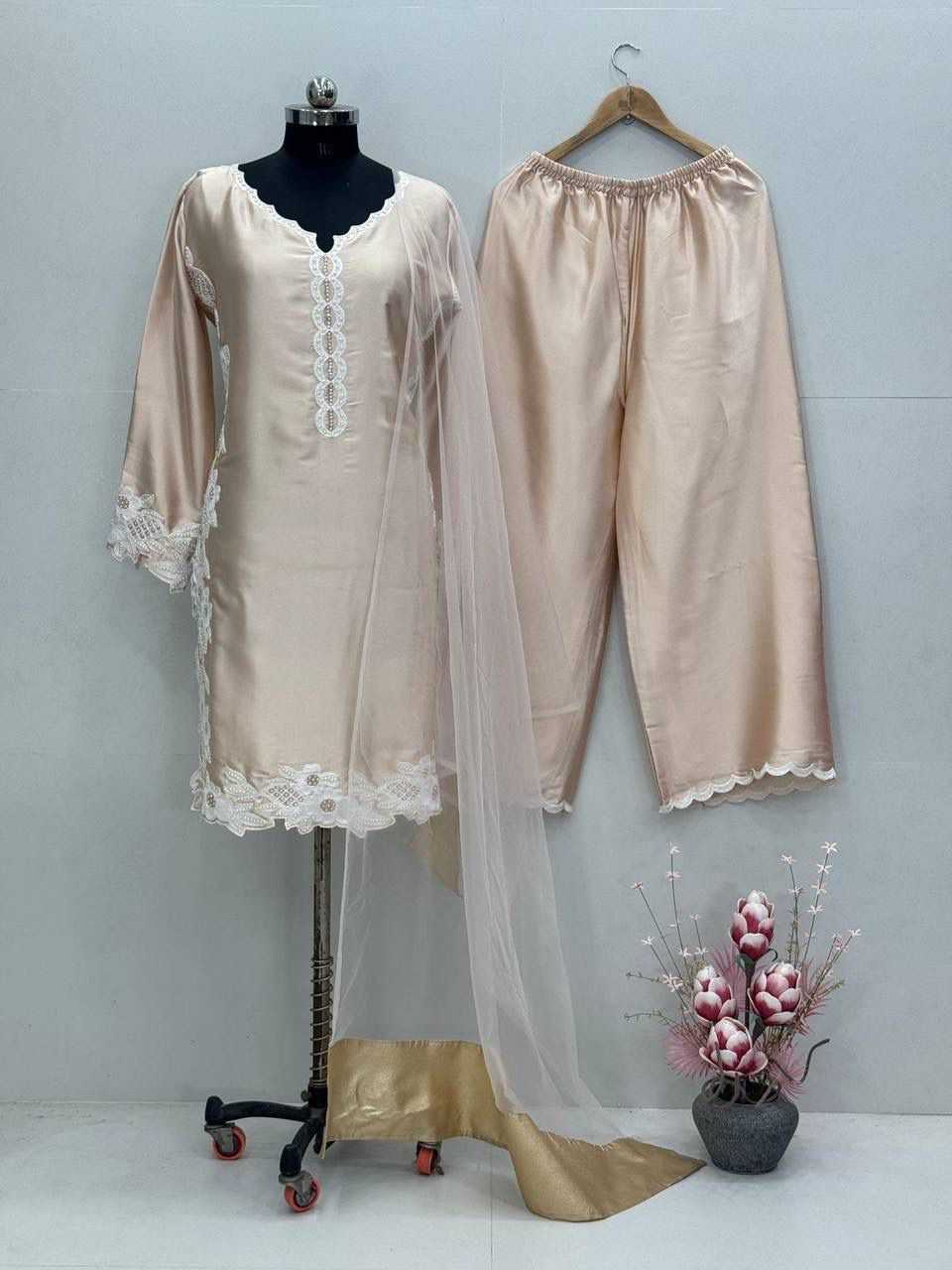 YNF Wholesale Heavy Silk Palazzo Suit  | Surat Manufacturer