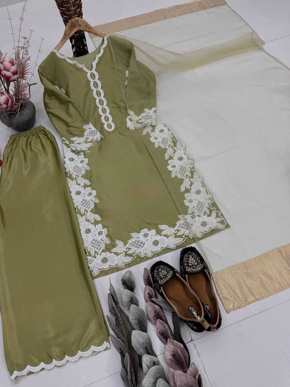 YNF Wholesale Heavy Silk Palazzo Suit  | Surat Manufacturer