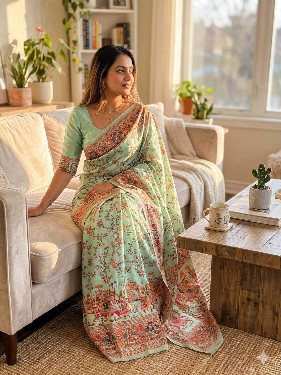 YNF Wholesale Pashmina Designer Sarees  | Surat Manufacturer