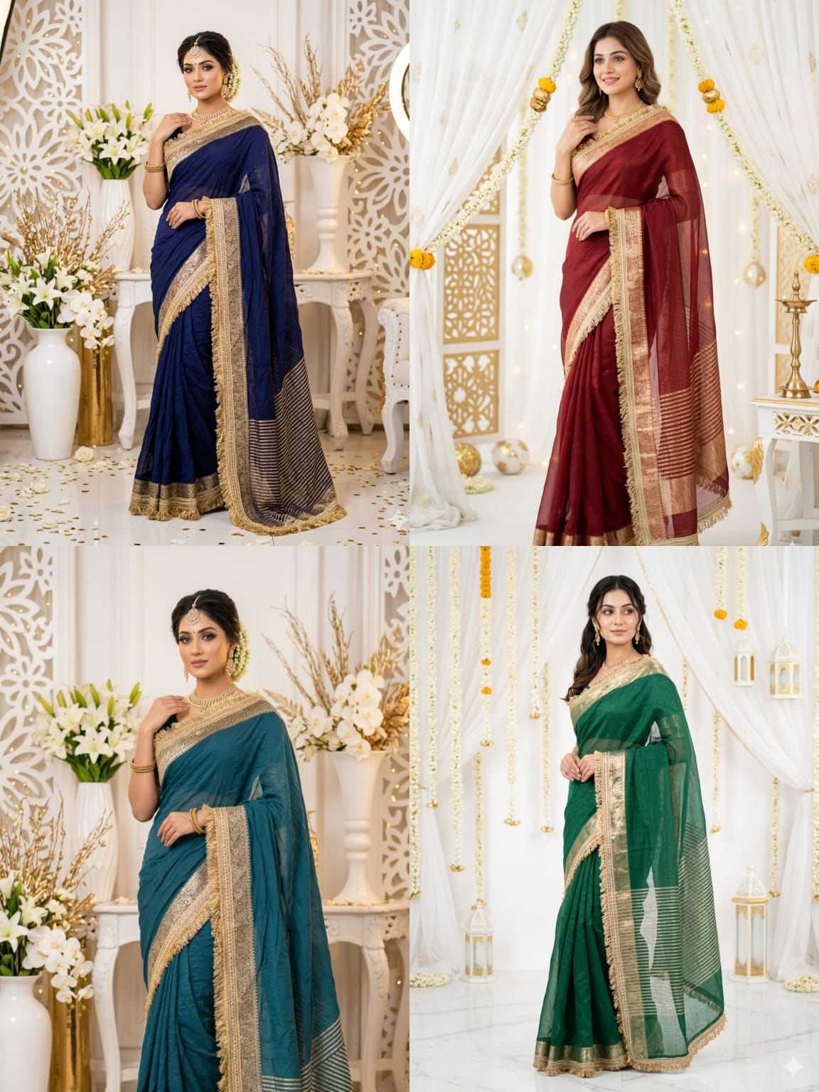 YNF Wholesale Jacquard Fancy Sarees  | Surat Manufacturer