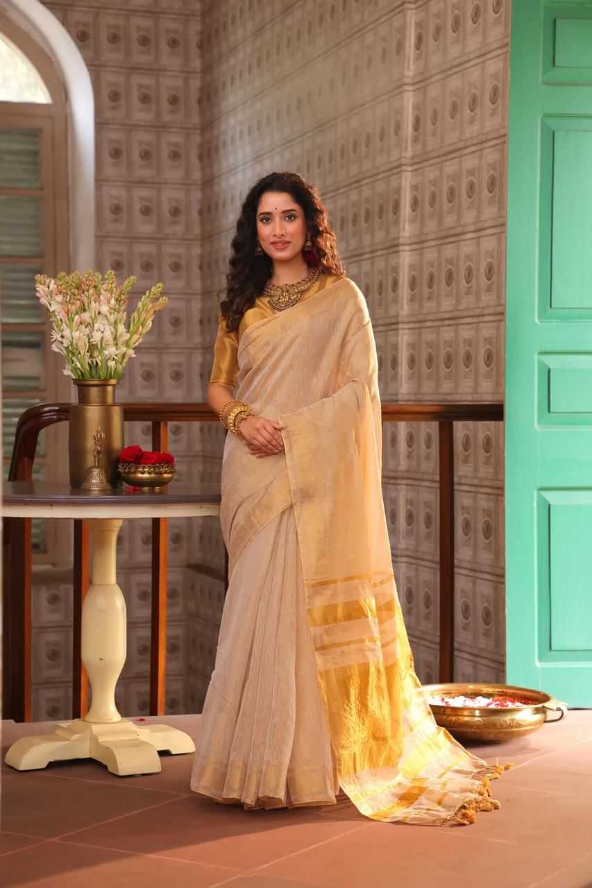 YNF Wholesale Tissue Silk Zari Border Silk Sarees  | Surat Manufacturer