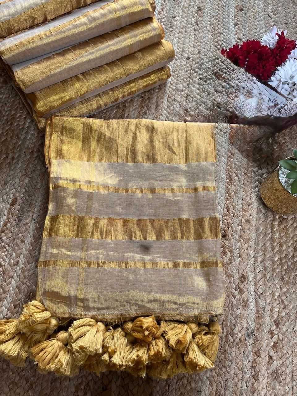 YNF Wholesale Tissue Silk Zari Border Silk Sarees  | Surat Manufacturer