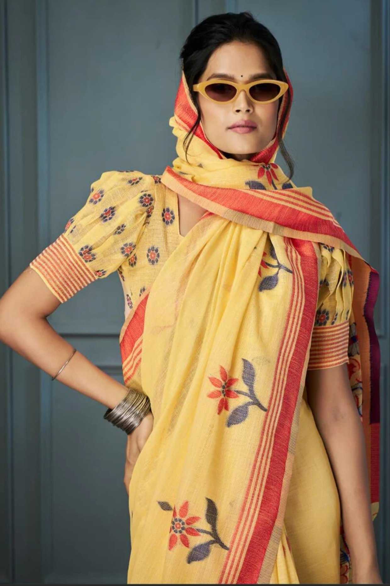YNF Wholesale Linen Fancy Sarees  | Surat Manufacturer