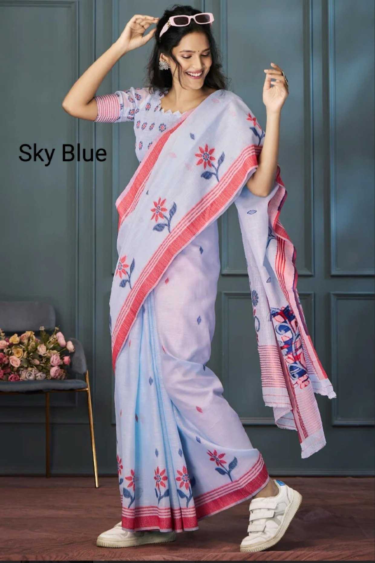 YNF Wholesale Linen Fancy Sarees  | Surat Manufacturer
