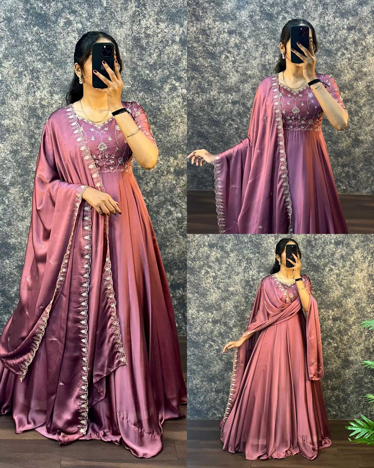 YNF Wholesale Satin Fancy Gowns  | Surat Manufacturer