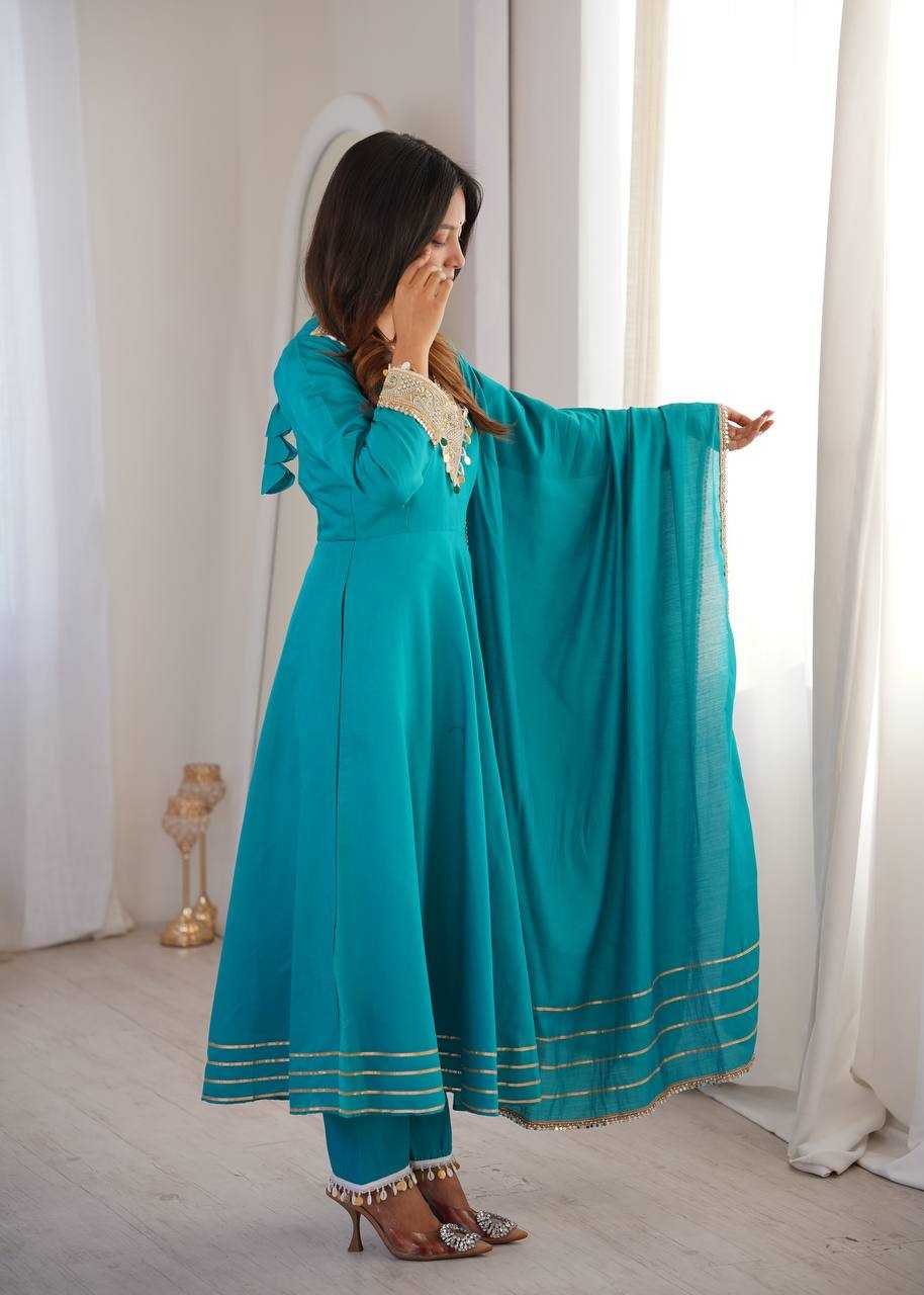 YNF Wholesale Heavy Roman Silk Embroidery Gowns  | Surat Manufacturer