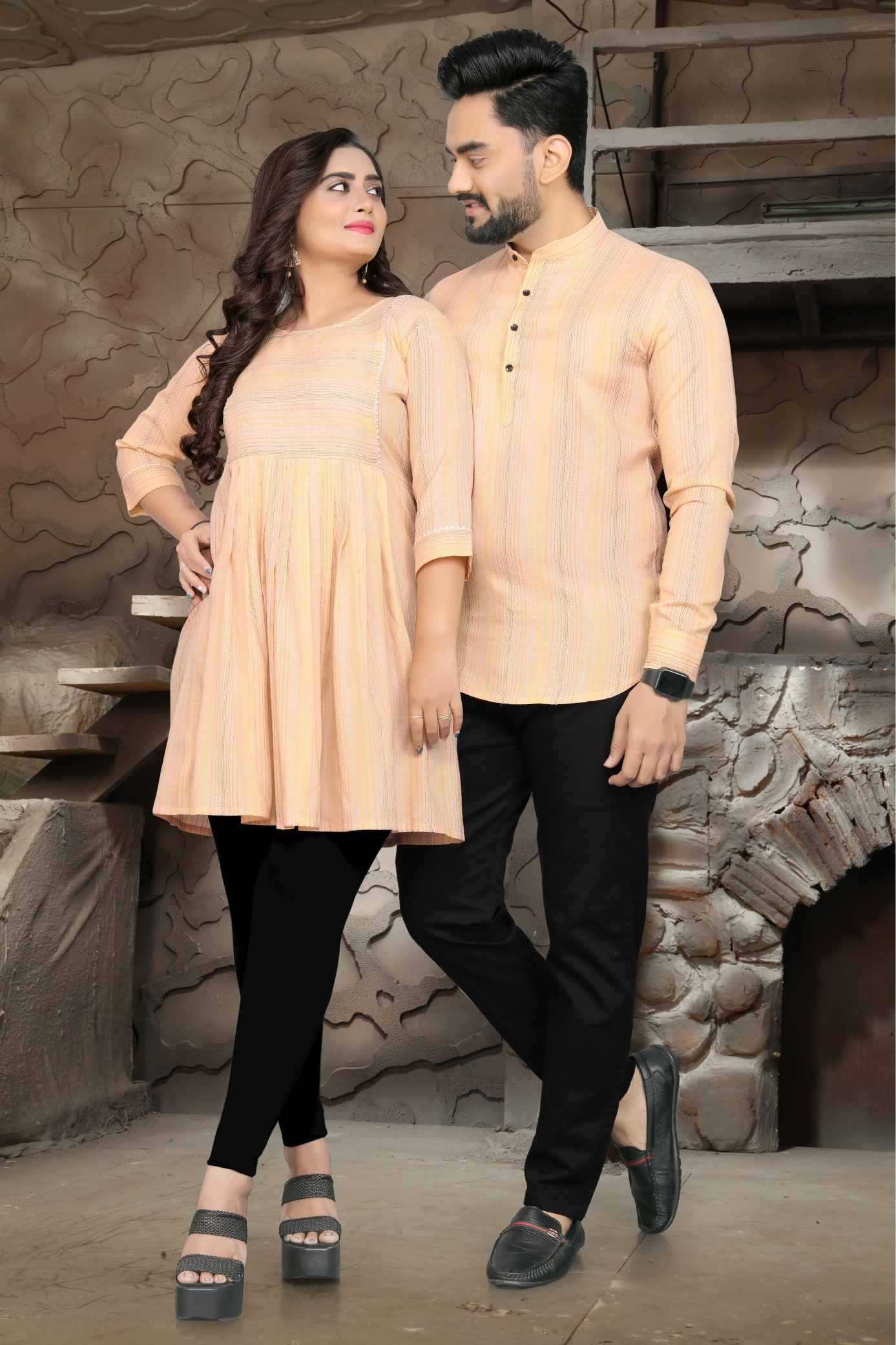 YNF Wholesale Cotton Couple Matching Ethnic Outfits  | Surat Manufacturer