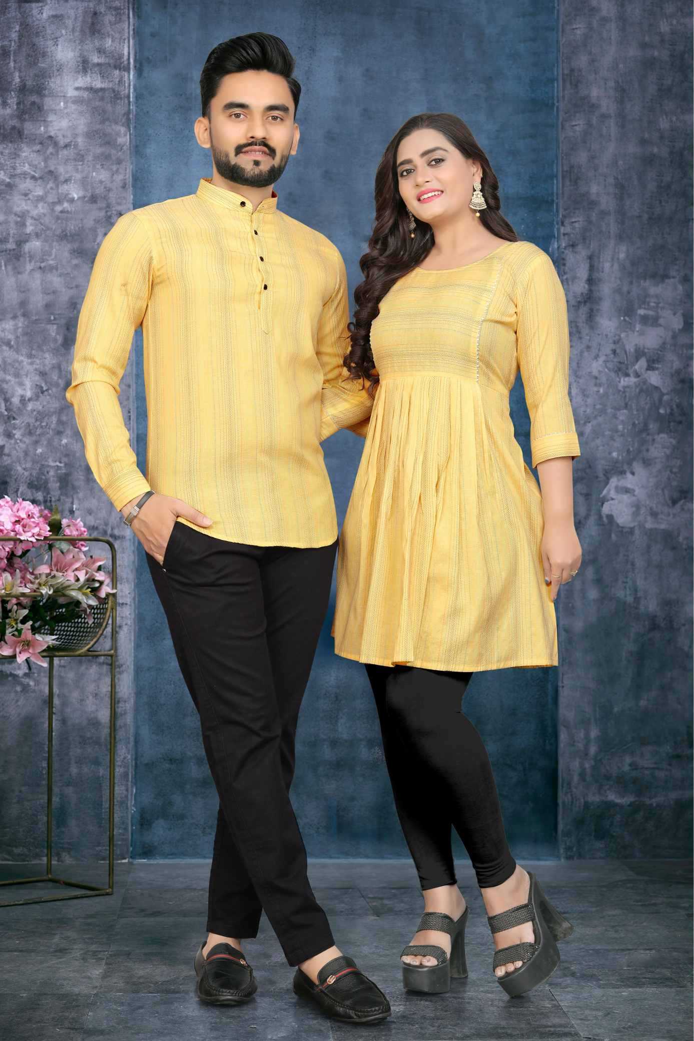 YNF Wholesale Cotton Couple Matching Ethnic Outfits  | Surat Manufacturer
