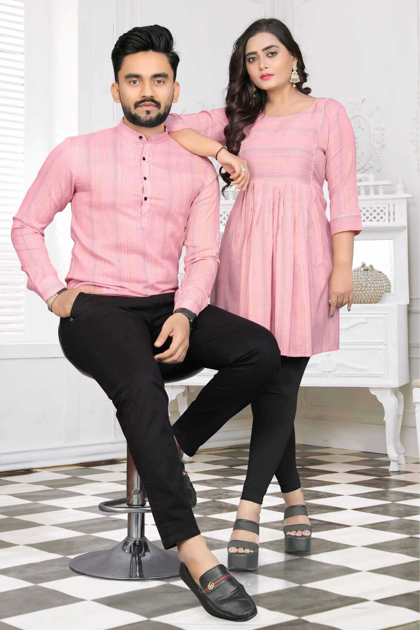 YNF Wholesale Cotton Couple Matching Ethnic Outfits  | Surat Manufacturer