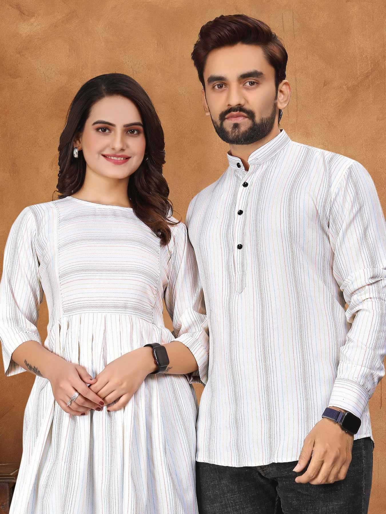 YNF Wholesale Cotton Couple Matching Ethnic Outfits  | Surat Manufacturer