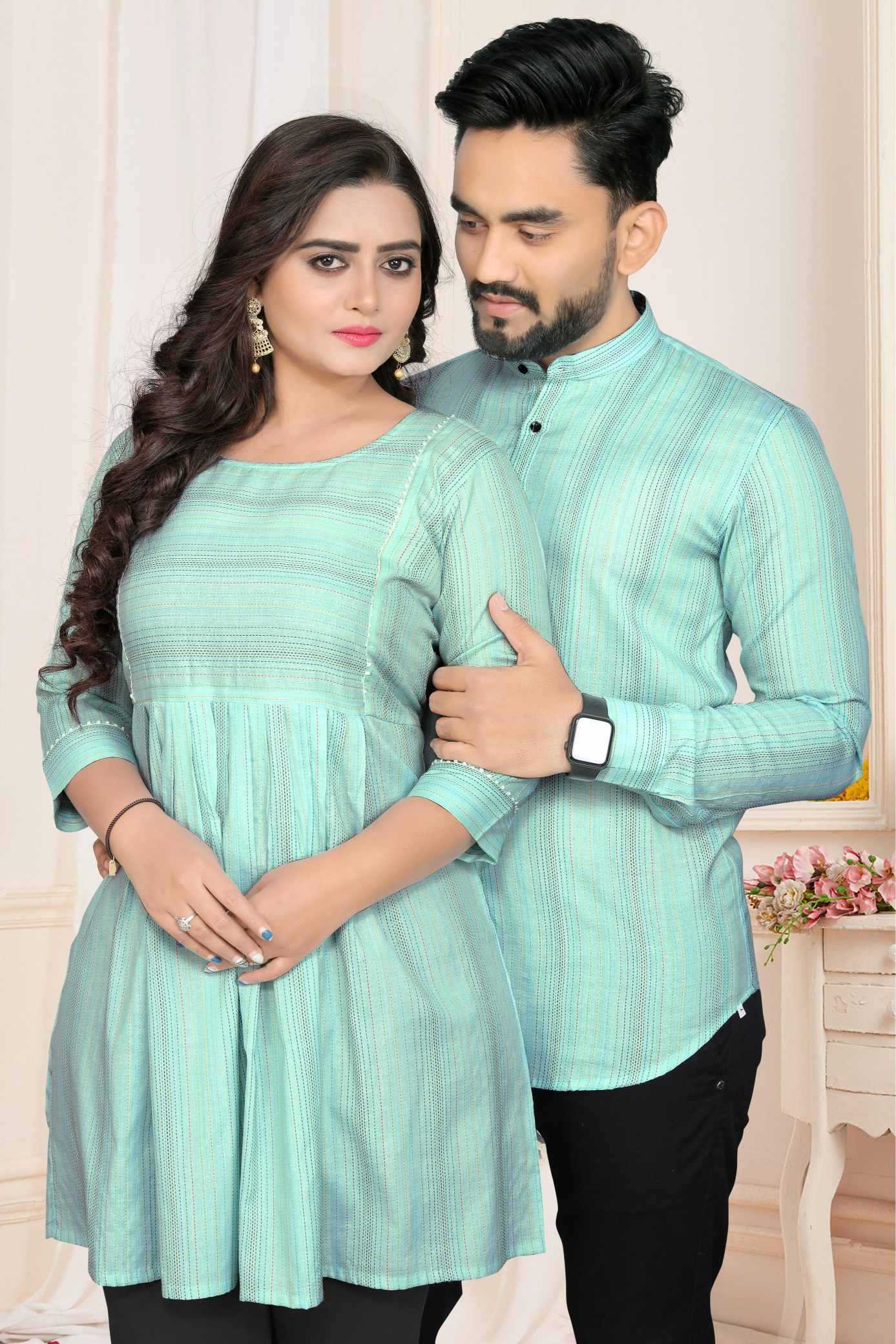 YNF Wholesale Cotton Couple Matching Ethnic Outfits  | Surat Manufacturer