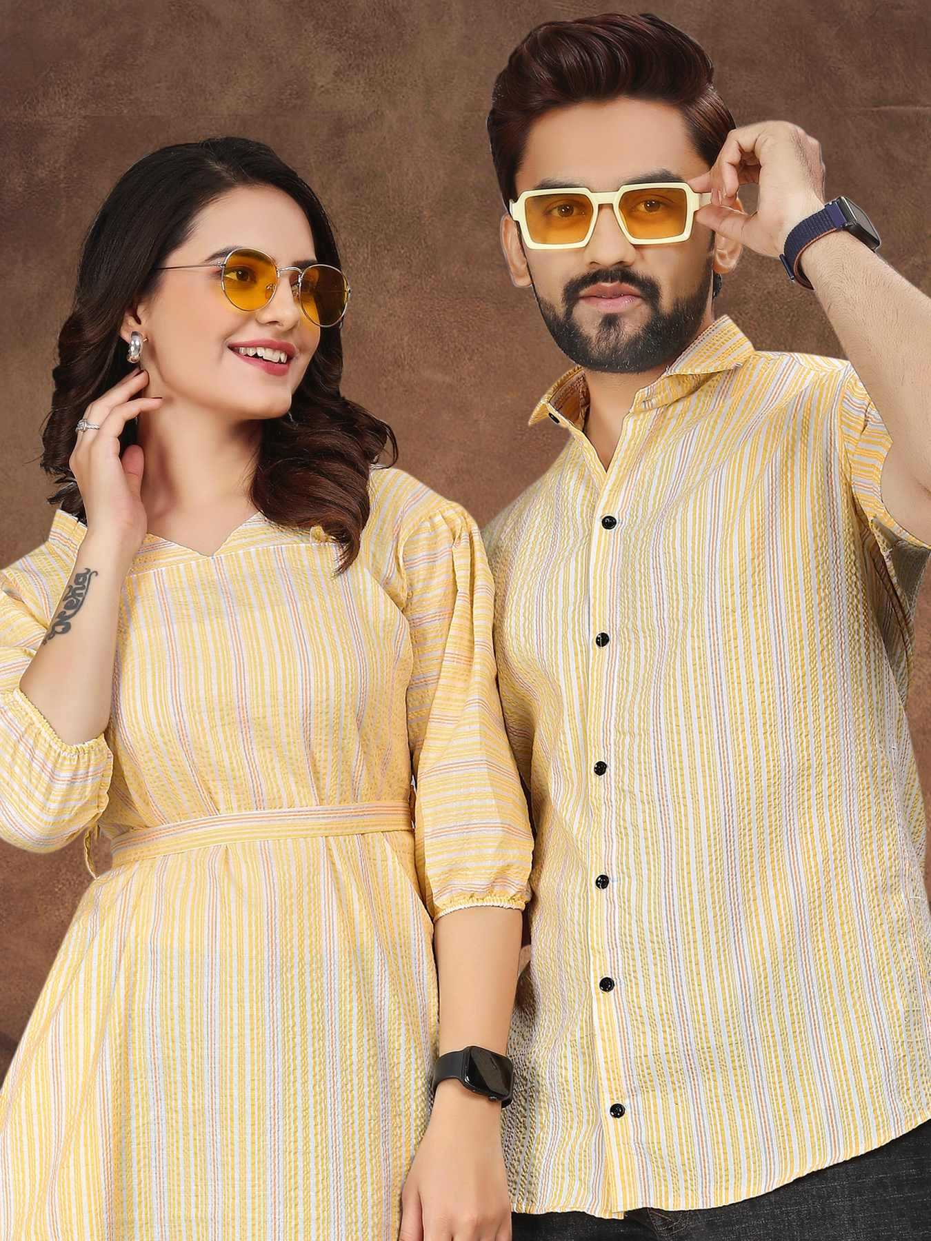 YNF Wholesale Cotton Couple Matching Ethnic Outfits  | Surat Manufacturer