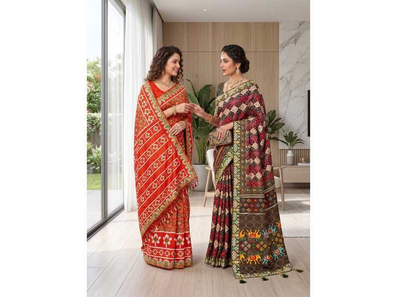 YNF Wholesale Vichitra Silk Patola Sarees  | Surat Manufacturer