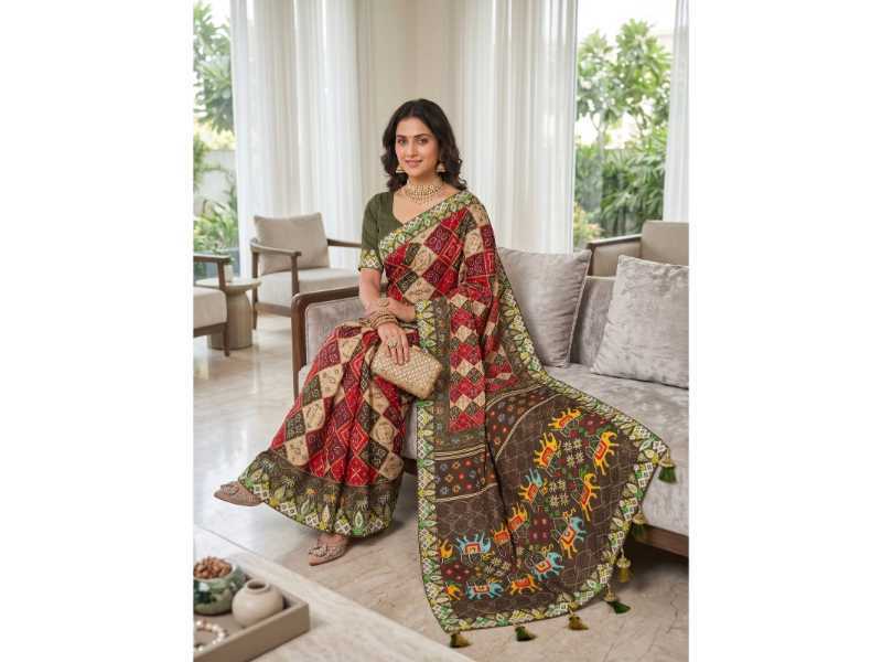 YNF Wholesale Vichitra Silk Patola Sarees  | Surat Manufacturer