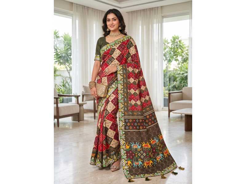YNF Wholesale Vichitra Silk Patola Sarees  | Surat Manufacturer