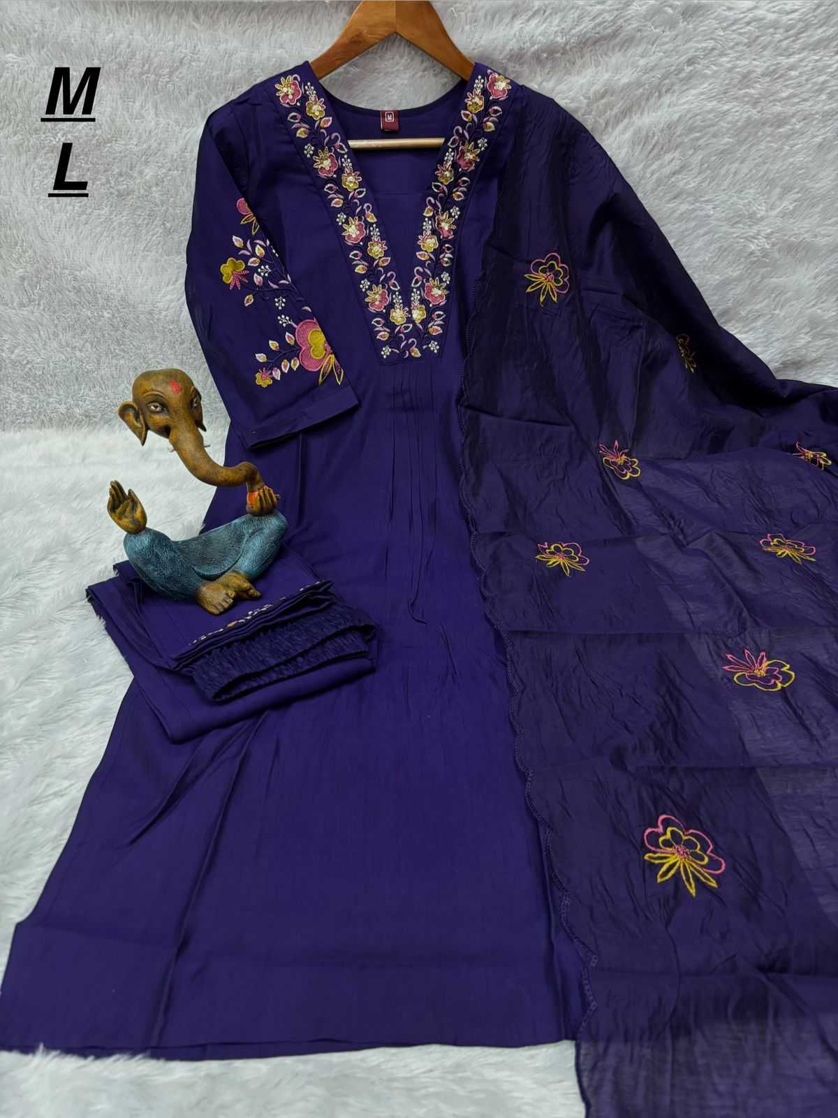 YNF Wholesale Pure Silk Embroidered Kurtis  | Surat Manufacturer