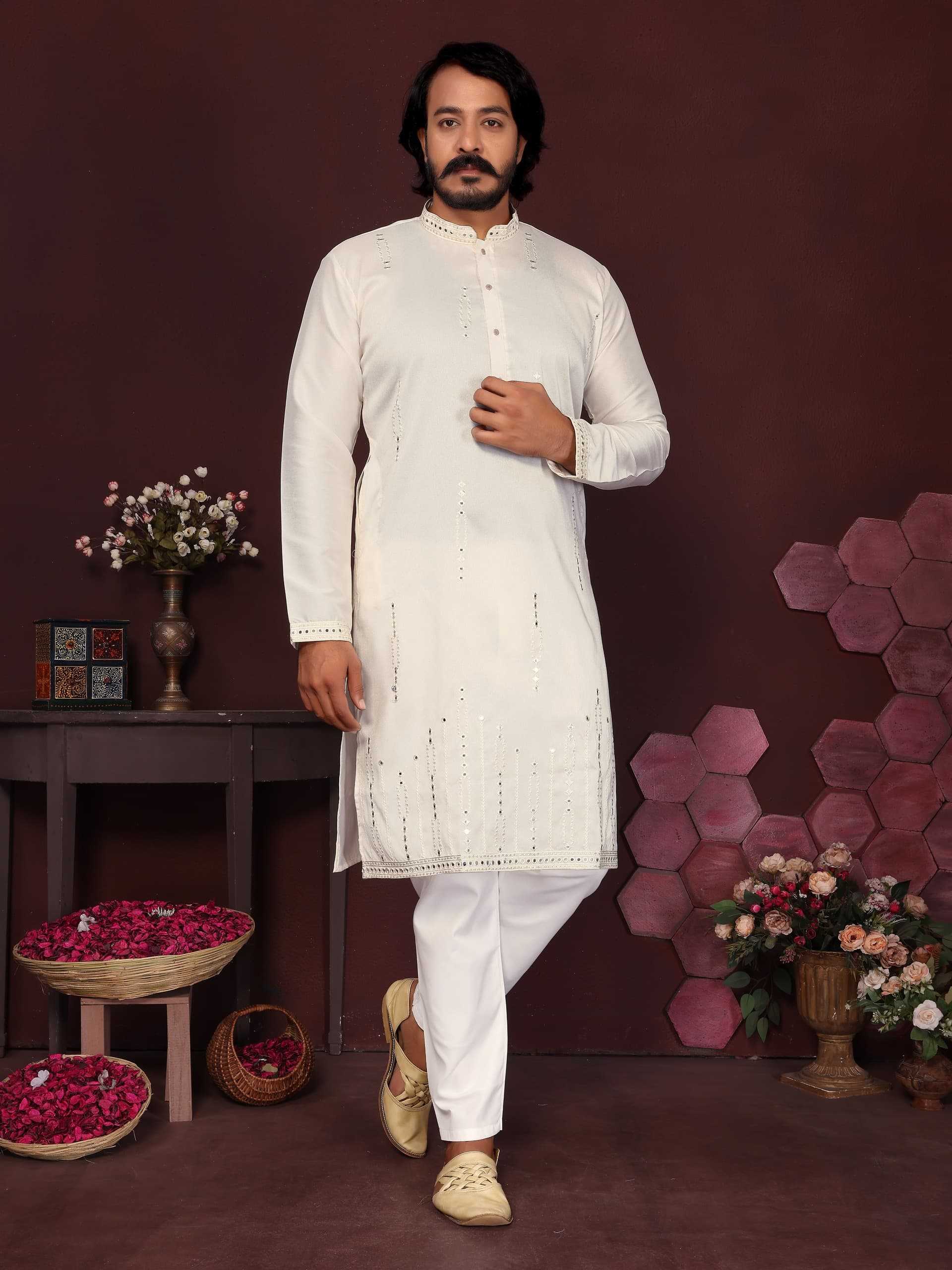 YNF Wholesale Premium Silk Mens Kurta Pyjama  | Surat Manufacturer